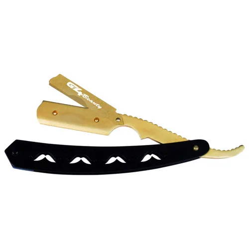 Vista 12 de Cuchilla de afeitar G4 de acero inoxidable con borde recto para afeitar, cuchillas reemplazables (negro)