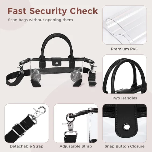 Vista 5 de OFY Clear Bag for Stadium Approved Clear Stadium Bags for Women Small Crossbody Purse Handbags for Concerts Sports Events