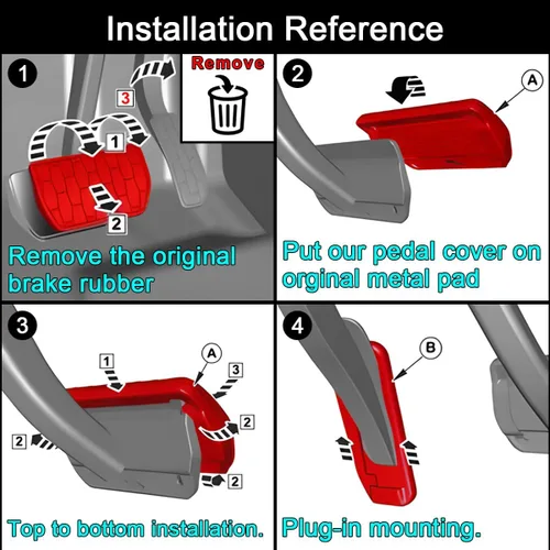 Vista 6 de Cubierta antideslizante para pedal de acelerador de gas de freno compatible con Chevrolet Impala Equinox Cruze compatible con Cadillac XTS