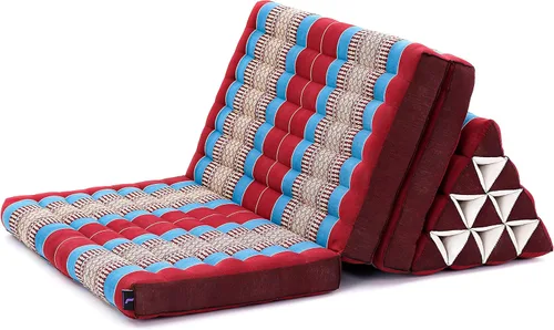 Vista 9 de Leewadee - Cojín Tailandés plegable para el suelo con respaldo para TV, sala de estar, colchón para exterior, 65.7 x 20.9 x 11.8 pulgadas, Kapok