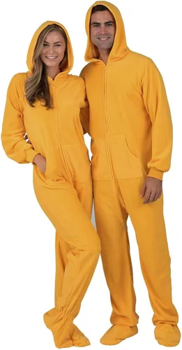 Vista 3 de Footed Pajamas - Mameluco familiar con capucha a juego Suéteres de una pieza para niños, niñas, hombres, mujeres y mascotas Unisex