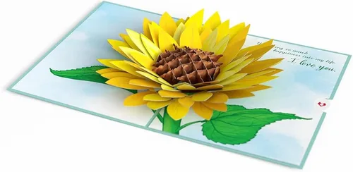 Vista 4 de Lovepop Tarjeta desplegable diaria para ella y él – Tarjetas de felicitación 3D para niños, niñas, hombres y mujeres – Para mi esposa girasol