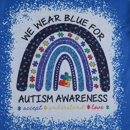 Vista 5 de Camiseta de concientización sobre el autismo, aceptación del autismo, camisetas azules para autismo, camisetas de educación especial, ropa