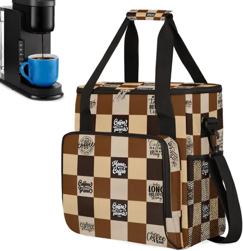 Vista 31 de Bolsa para cafetera compatible con K-Mini o K-Mini Plus Coffee Cup Pattern1 Coffees Machine Travel Storage Tote Bag Compatible Portable Single