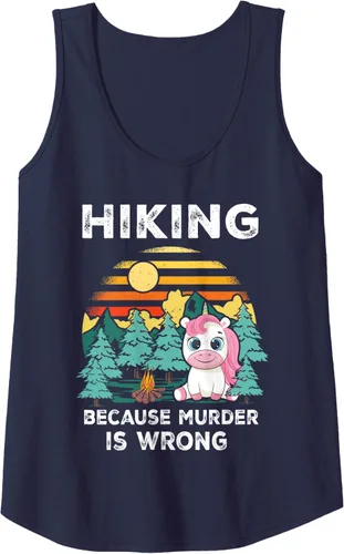 Vista 4 de Hiking Because Murder Is Wrong Unicorn - Camiseta sin mangas para excursionistas