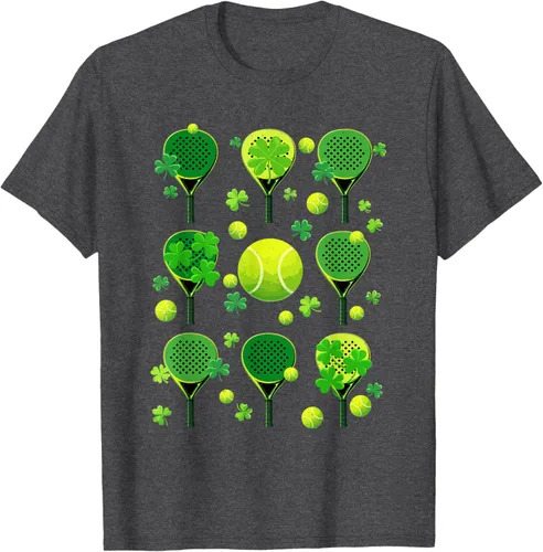 Vista 13 de St Patricks Day Padel Tennis Shamrock Paddle Irish Pride T-Shirt