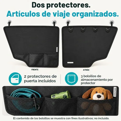 Vista 6 de Durapower Protector de puerta de automóvil para perro, paquete de 2 unidades, extra grande y grueso, antiarañazos, impermeable, cubierta de puerta