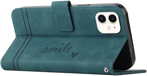 Vista 3 de Funda tipo cartera para iPhone 11 y iPhone 11 con tarjetero de piel, con función atril, protección completa magnética compatible con iPhone 11