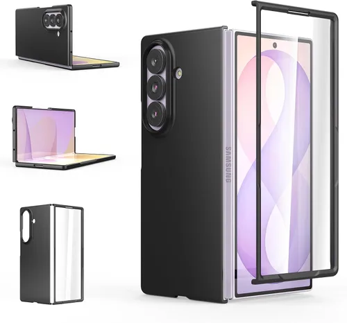 Vista 25 de Foluu Funda Slim Fit para Samsung Galaxy Z Fold 5, con protector de pantalla frontal integrado, cubierta protectora de PC mate ultradelgada