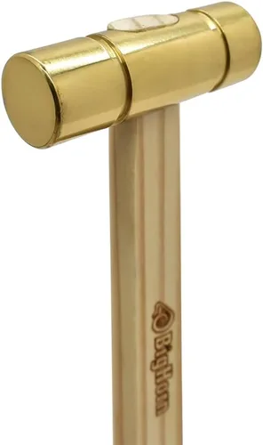 Vista 3 de Big Horn 19257 Martillo con mango de madera dura y cabeza de latón macizo, 4 oz