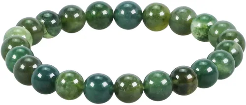 Vista 20 de Clearain Pulsera de Gemas Naturales 8 mm con Cuentas Redondas de Chakra, Cristal de Energía para Reiki, Curación Elástica y Elástica de 7 Pulgadas