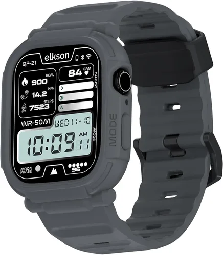 Vista 21 de elkson Quattro Pro Series - Funda resistente para Apple Watch Ultra 3/2/1 de 1.929 in con protector de pantalla de vidrio templado, resistente
