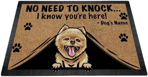 Vista 7 de Felpudo personalizado Peeking Dog Labrador No Need to Knock I Konw You're Here 23.6 x 15.7 pulgadas
