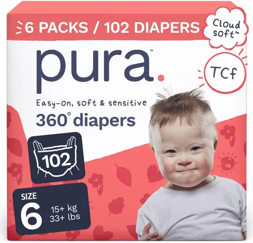 Vista 12 de Pura Pantalones de pañales de 360° talla 4 (20-33 libras) 63 veces elásticos para la noche, protección contra fugas de 12 horas durante la noche