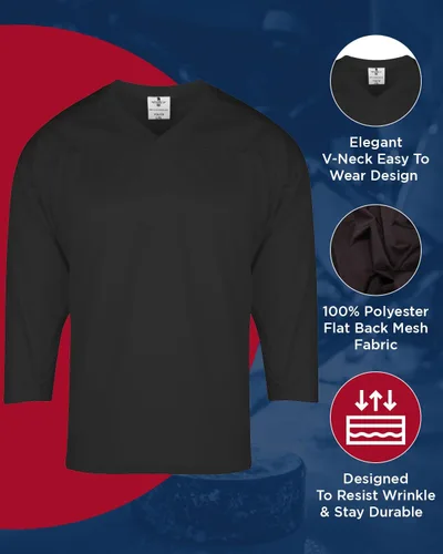 Vista 2 de Exxact Sports Hockey Jerseys for Men, Hockey Practice Jersey Adult, Full Sleeve Hockey Blank Jersey, Ice Hockey Jersey