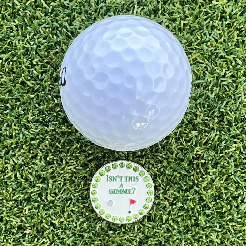 Vista 3 de Giggle Golf Marcador de pelota de golf brillante con clip magnético para sombrero, ¿No es esto un marcador brillante para mujeres golfistas?