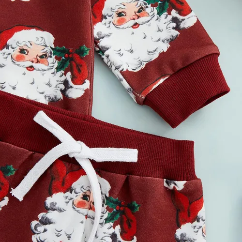 Vista 5 de VISGOGO Conjunto de sudadera de manga larga con estampado de letras para bebés, niños y niñas, ropa de otoño e invierno