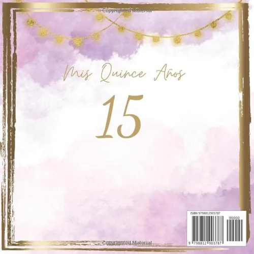 Vista 2 de Quinceanera Guest Book (Purple Theme) Mis Quince Años (15 Year Old Birthday) Party Keepsake for Guest Messages and Memories
