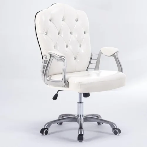 Vista 10 de QQXX Silla de oficina en casa, silla ergonómica de escritorio, silla de computadora con soporte lumbar, reposabrazos, silla ejecutiva giratoria