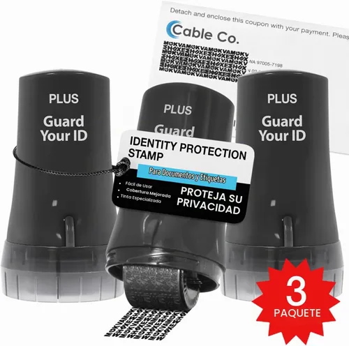 Vista 9 de Guard Your ID Advanced 2.0 Rodillos de goma para robo de identidad, borrador de dirección y prevención de seguridad (Paquete regular de 3, negro)