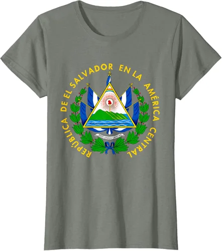 Vista 17 de Camiseta con diseño de emblema de la bandera de El Salvador