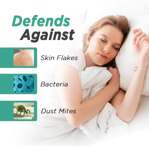 Vista 4 de Crystal Trading Protectores de almohada impermeables – Funda de almohada resistente al agua y a los insectos para almohadas de tamaño queen/king