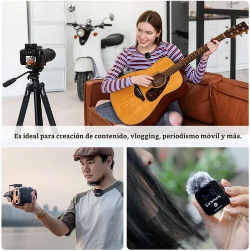 Vista 2 de Saramonic Blink900 B1 Sistema de micrófono inalámbrico Lavalier y alcance inalámbrico de 656 pies y pantalla OLED para cámara réflex digital Canon