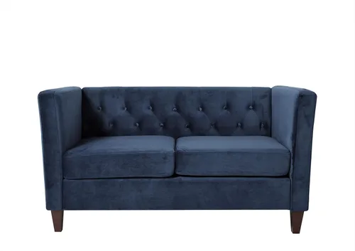 Vista 38 de Container Furniture Direct Muebles clásicos con capitoné y modernos para sala de estar, sofá universitario con relleno, cómodo sofá biplaza de Gris