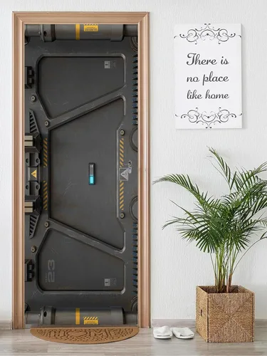Vista 22 de artfanke Adhesivo de puerta 3D Despegable y pegable 76.95 cm x 200 cm - Envolturas de puerta autoadhesivas Murales Papel tapiz - Habitación