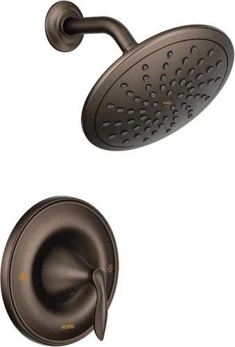 Vista 2 de Moen Grifo de ducha Posi-Temp de bronce aceitado Eva con cabezal de ducha de lluvia de rendimiento ecológico, requiere válvula, T2232EPORB