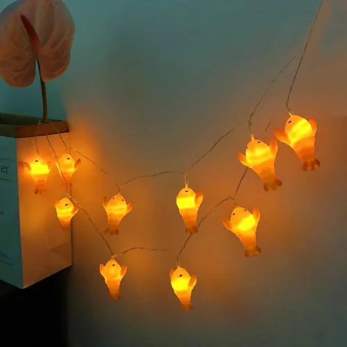Vista 13 de Guirnalda de luces de mariquita de 5.4 pies, 10 luces LED de hadas de escarabajo de Navidad, funciona con pilas para decoración del hogar, fiesta