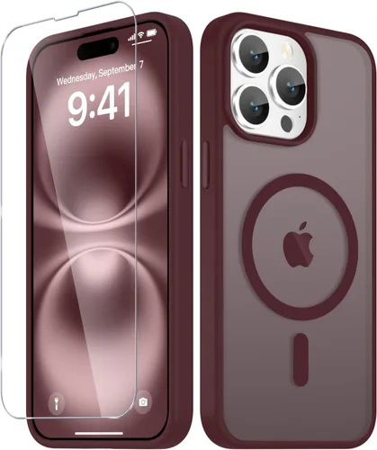 Vista 550 de Funda para Google Pixel 10 Pro XL, cubierta magnética mate, color negro Fit for MagSafe, Screen Protector included, Shockproof Military Grade