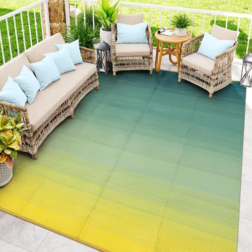 Vista 49 de Anidaroel Alfombra de área para exteriores para patio, 4 x 6 pies, impermeable, reversible, alfombra de paja de plástico para exteriores, alfombra