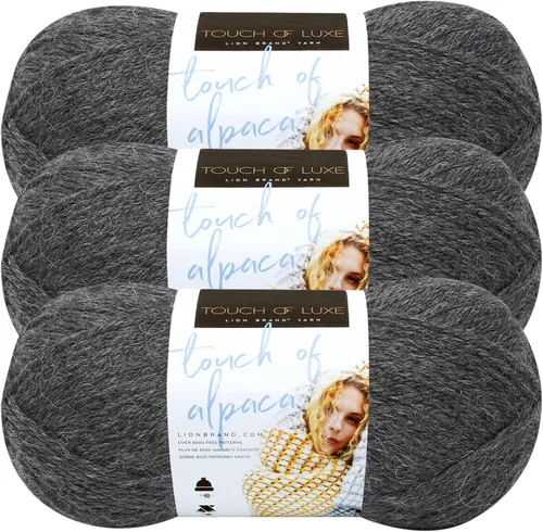 Vista 9 de Lion Brand Yarn Hilo Touch of Alpaca (1 madeja), color negro