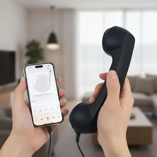 Vista 5 de 2026 New Retro Phone Handset for iPhone, Type-C Retro Telephone Wired Handsets Style Landline Handle Receiver for Cell Mobile Video Conferences