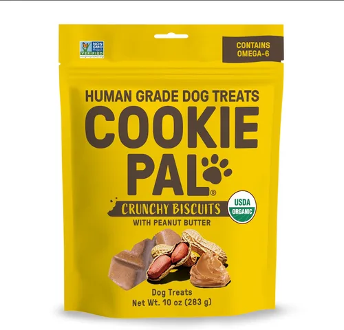 Vista 10 de Galletas orgánicas de mantequilla de maní para perros Cookie Pal, 10 onzas (paquete de 1)