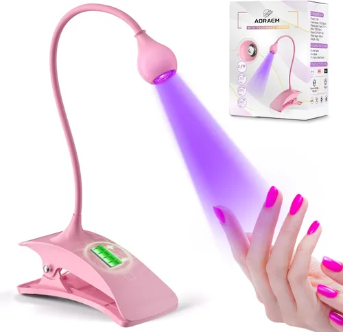 Vista 14 de AORAEM - Lámpara de uñas UV, cuello de cisne, mini luz UV para uñas de gel