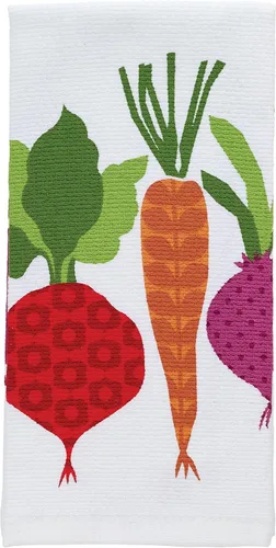 Vista 12 de T-fal Textiles Toalla de cocina de algodón tejido con estampado de doble cara, 16 x 26 pulgadas, estampado de tenedor