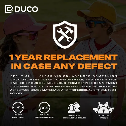 Vista 7 de DUCO Non Polarized Sports Sunglasses UV400 Running Shades DC0032 Impact-resistant Cycling Goggles Non-Slip Baseball Glasses Included Carry Case