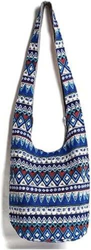 Vista 26 de KARRESLY - Bolso bandolera de algodón bohemio, estilo hippie, hecho a mano