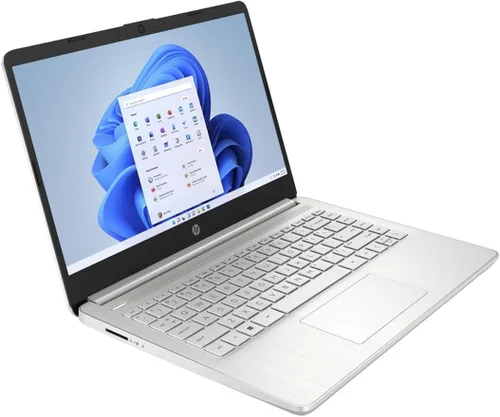 Vista 3 de Laptop HP de 14" HD con pantalla táctil, Windows 11, procesador Intel Celeron de doble núcleo hasta 2.60 GHz, 4 GB de RAM, 64 GB SSD, cámara web