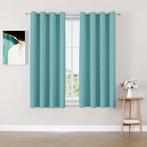 Vista 118 de ChrisDowa - Cortinas cortas para ventana de 40 pulgadas para dormitorio - Cortinas cortas con ojales y aislamiento térmico para oscurecer