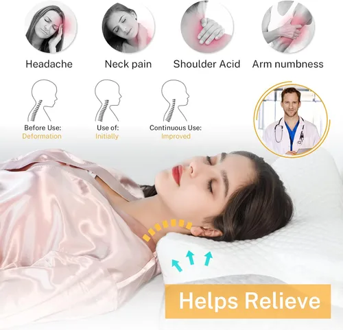 Vista 12 de Almohada cervical para el cuello para aliviar el dolor