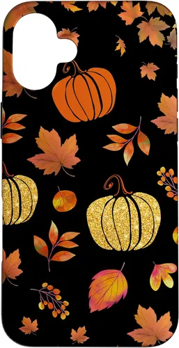 Vista 23 de Fall Leaves and Pumpkins Pattern Halloween Autumn Case for iPhone 17