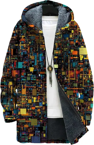 Vista 28 de Mens Hooded Cardigan Japanese Art Zip Up Long Sleeve Sweater Hoodie Dragon Print Coat with Pockets
