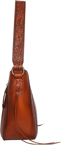 Vista 4 de Montana West Monederos de cuero genuino para mujer, bolsos Hobo con asa de herramientas y borlas