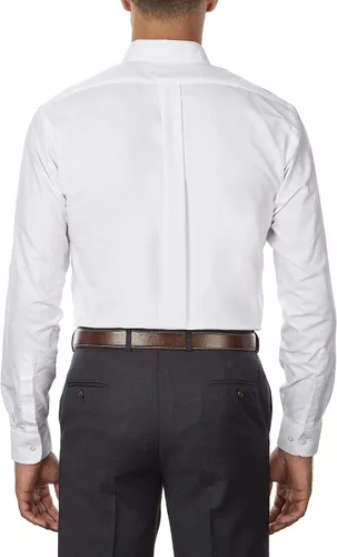 Vista 2 de Van Heusen Camisa de vestir para hombre, corte regular Oxford lisa, cuello con botones
