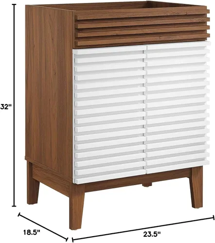Vista 122 de Modway Render 23.5" tocador de baño en nogal (lavabo no incluido)