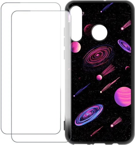 Vista 13 de Funda compatible con Huawei P30 Lite 2020 con 2 protectores de pantalla de vidrio templado, a prueba de golpes, resistente a los arañazos