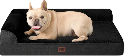 Vista 15 de EHEYCIGA - Cama ortopédica para perros de tamaño mediano, cama de espuma viscoelástica para perros, color beige Small Dog Sofa with Washable